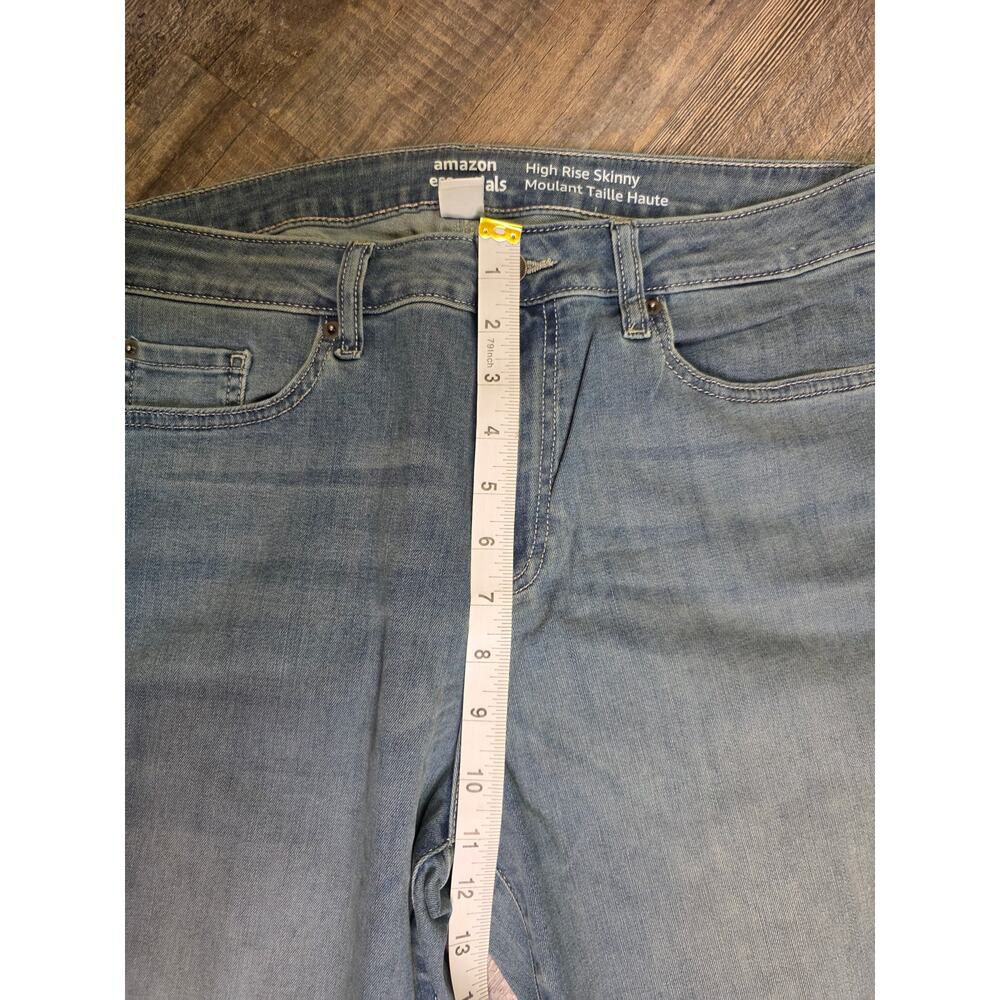 Amazon Essentials Women's Jeans 12 Long High Rise Skinny Blue Stretch Denim NWT - Picture 4 of 7
